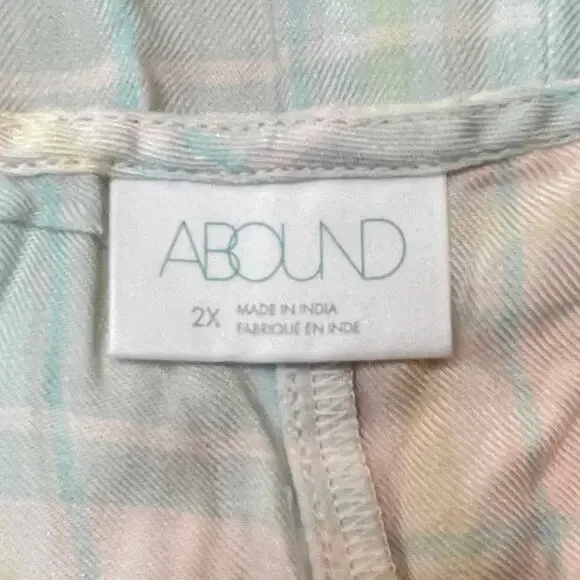 ABOUND PLAID NWOT BOHO RAYON BUTTON DOWN DRESS PINK GREEN 2X - Picture 8 of 8